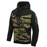 Тактическая кофта Helikon-Tex Rogue Hoodie - Black/Tiger Stripe,военная мужская кофта с капюшоном мультикам