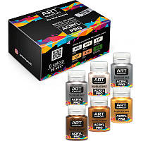 Акрил фарба Art Kompozit набір 6кол. по 20мл. металік 520159
