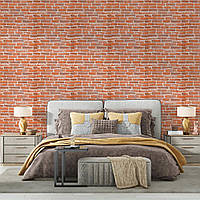 Al Панель 3D самоклейка стінова м'яка самоклейна для стін у рулоні 3080х700х3мм Рудий Екатеринославський Цегляний SW-00001762