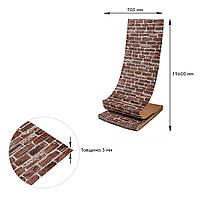 Al 3D-панель ПВХ самоклейна декоративна 3д самоклейка для стін у рулоні 19600x700x3мм Червоний Екатеринославський Цегла