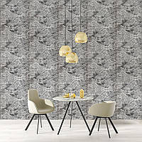 Al Панель 3D самоклейка стінова м'яка самоклейна шпалери декоративна 3Д під чорний мармур у рулоні 3080x700x3мм (R061-3)