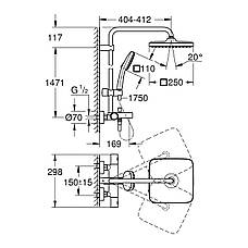 Душова система термостатична Grohe QuickFix Vitalio Comfort System 250 269842431, фото 3
