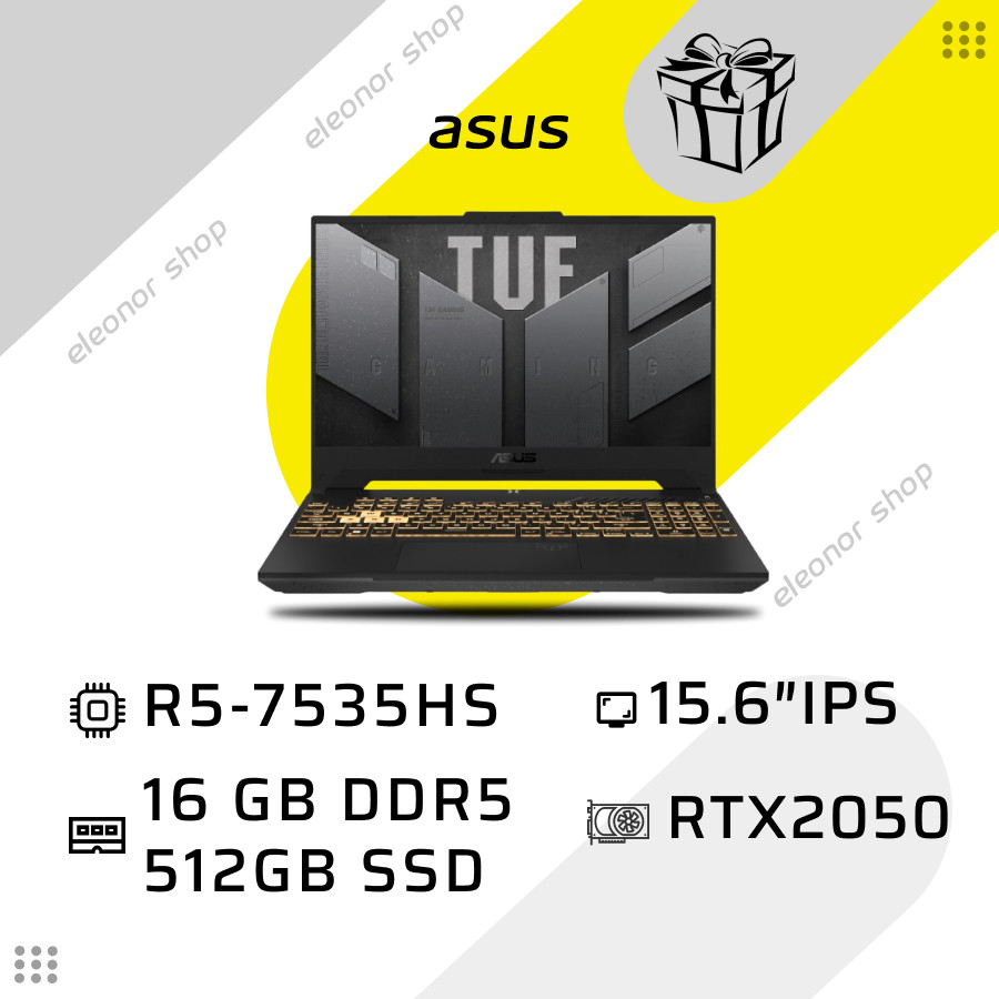 Ноутбук ASUS TUF Gaming A15 R5-7535HS/16GB/512GB RTX2050 144Hz FA506NF-HN004