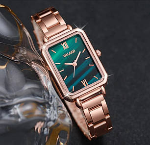 Годинник жіночий гарний дизайн смарагдовий колір, фото 2
