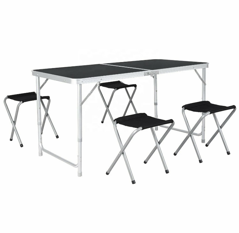 Компактный складной туристический стол и стулья для отдыха Folding Table, Кемпинговый раскладной черный стол - фото 3 - id-p2181613159