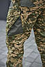 Чоловічі формені штани демісезонні Ріп-Стоп Мультикам, Штани чоловічі карго польові з вшитою гумкою в талії, фото 2