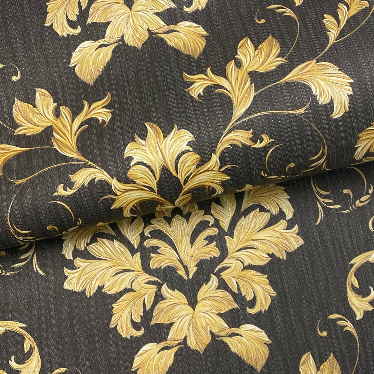 Шпалери дуплексні на паперовій основі Континент Ліма чорний з золотом (094), фото 1