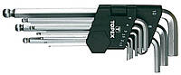 Topex Ключи шестигранные, набор 9 ед., 1.5-10 мм, шарообразный наконечник, длинные Купи И Tochka