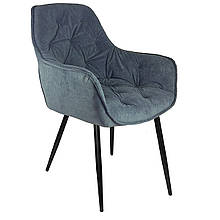 Крісло кухонне, офісне з м'якою спинкою F-7 сірий мат велюр Fly