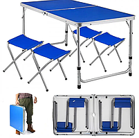 Кемпінговий стіл 120 на 60 см зі стільцями для кемпінгу Розкладні столики для природи пікніка та риболовлі