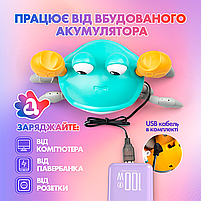 Інтерактивна іграшка Краб з функцією розпізнавання перешкод та музикою. На акумуляторі Блакитний, фото 6