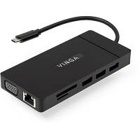 Концентратор Vinga USB-C 3.1 to VGA+HDMI+RJ45+3xUSB3.0+USB2.0+SD/TF+PD+Audio (VHYC10) KZZ