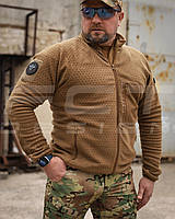 Кофта фліс соти Гексагон на блискавці Койот