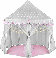 Палатка детская игровая серо-розовая Kruzzel (Польша) DS