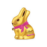Великодній заєць Lindt Gold Bunny з білим шоколадом і полуницею, 100г, фото 4