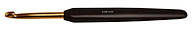 30804 Крючок KnitPro, 3.50 мм алюминиевый с черной ручкой и золотым наконечником