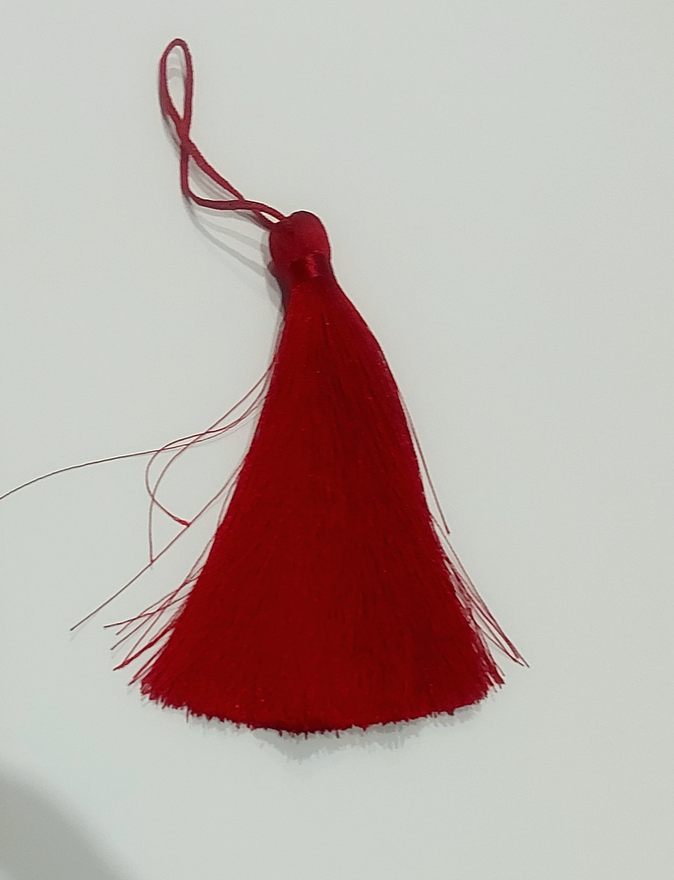 Китиця текстильна декоративна шовкова велика,1шт, червона темна 0247 1шт.