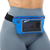 Спортивная сумка пояс для бега и ходьбы с сенсорным экраном RUNNING WAISTPACK Zelart GA-507 цвет синий at