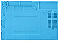Силіконовий термостійкий килимок для пайки та ремонту S150 (27*39см) антистатичний з комірками і магнітними