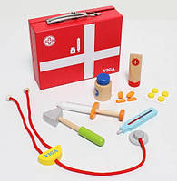 Ігровий набір Валіза доктора Viga Toys 50530 дерев'яний набір 10 інструментів лікаря