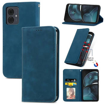 Чохол-книжка Skin Feel Leather Wallet для Motorola G14 Blue