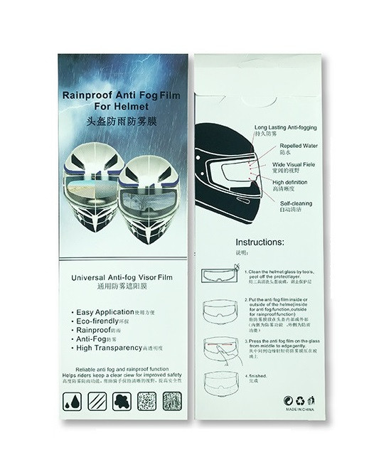Плівка Антидощ на визор шолома WATERPROOF MEMBRANE 245 x 75 зелений 00873