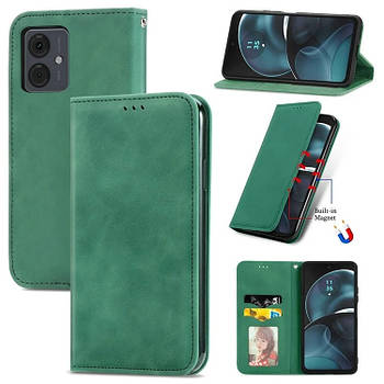 Чохол-книжка Skin Feel Leather Wallet для Motorola G14 Green