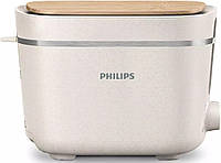Philips Тостер Series Eco Conscious Edition, 830Вт, биопластик, крышка от пыли, шолковый белый Купи И Tochka