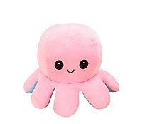 Мягкая игрушка осьминог перевертыш весёлый/грустный двухсторонняя LUO розовый голубой 04299