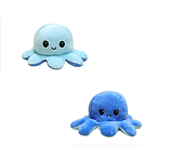 М'яка іграшка восьминіг-перевертень веселий/грустний двостороння LUO блакитний 04302, фото 2