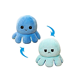 М'яка іграшка восьминіг-перевертень веселий/грустний двостороння LUO блакитний 04302, фото 4