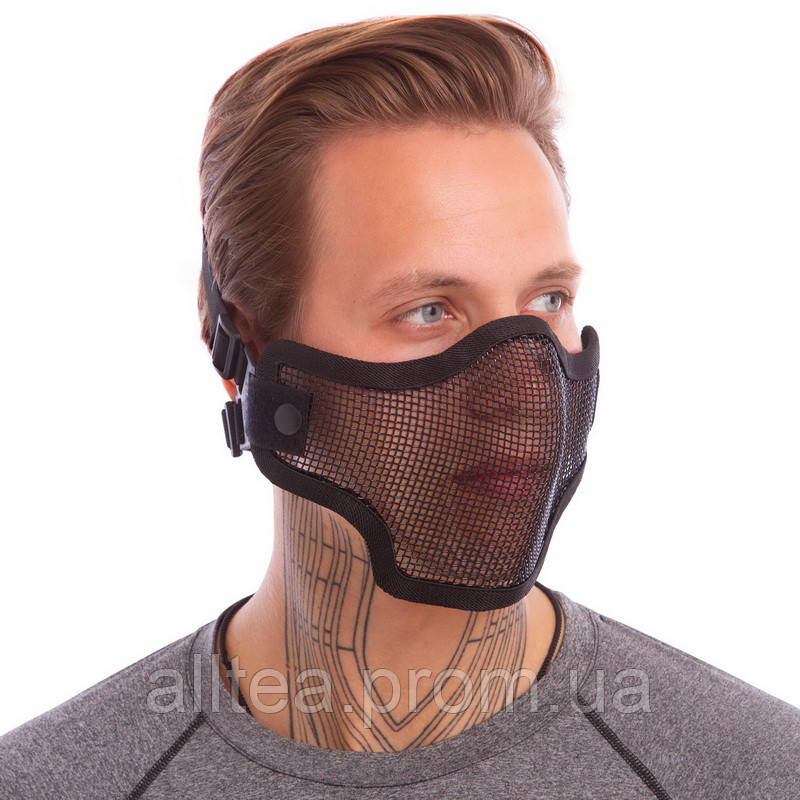 Защитная маска пол-лица из стальной сетки SILVER KNIGHT CM01 цвет оливковый at - фото 5 - id-p2181638512