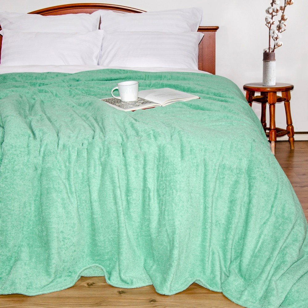 Простирадло махрове 140х200см Ярослав м'ята, фото 1