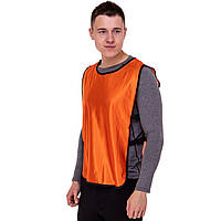 Манишка для футбола мужская с резинкой Zelart CO-4000 цвет оранжевый at