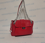 Жіноча сумка з натуральної шкіри червона, фото 4