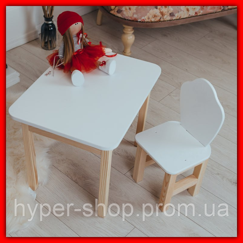 Яскравий гарний столик і стільчик для дитини та малюка, набір універсальних дитячих меблів для творчості та ігор
