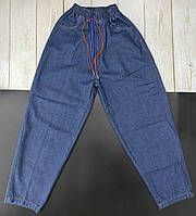Джинсові штани унісекс широкі джинси на гумці розмір 160 см