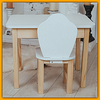 Дитячий яскравий столик стільчик для малюка, дерев'яний столик із шухлядкою та стільчиком для занять ігор і розвитку