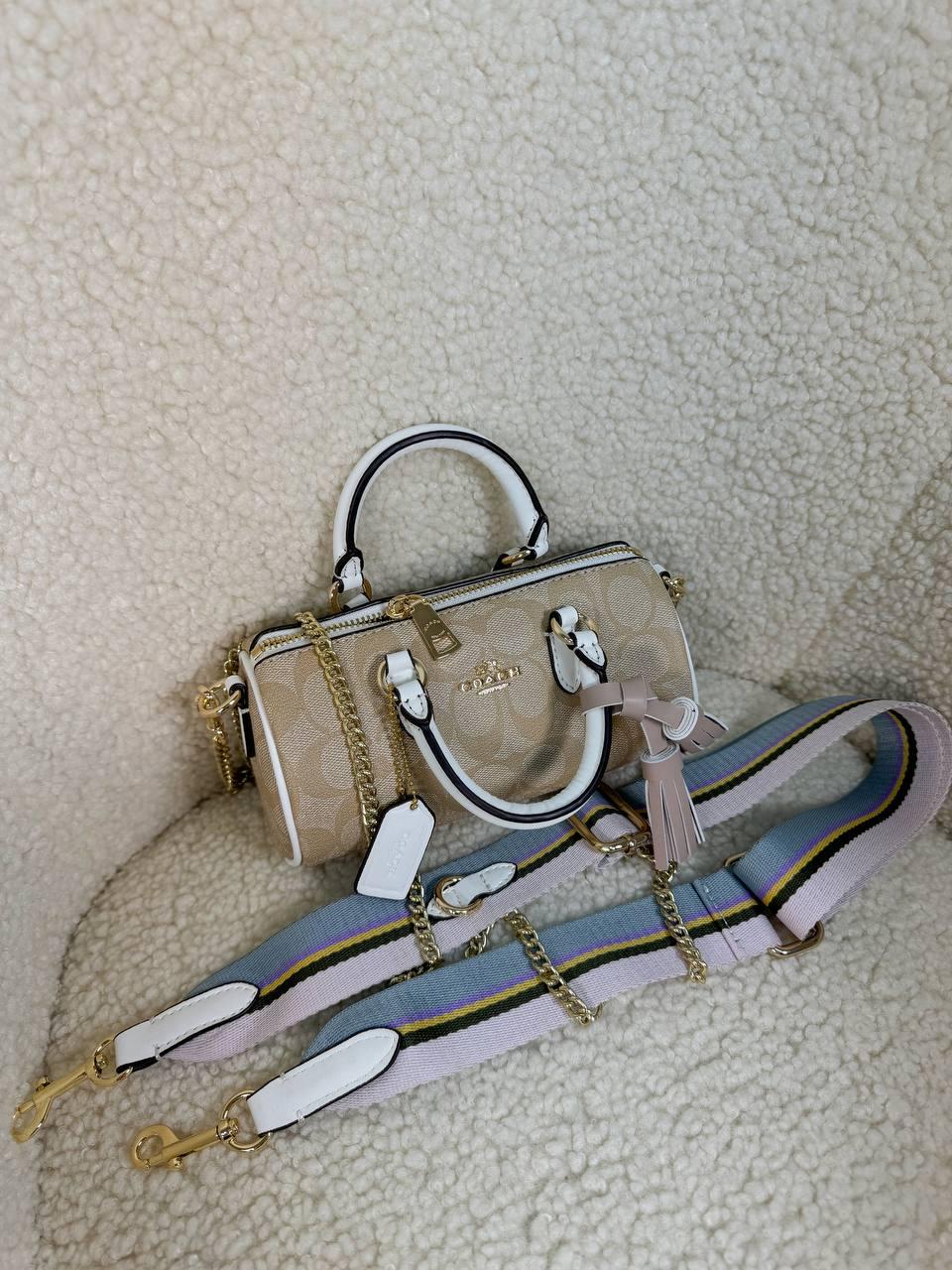 Жіноча сумка Коуч бежева Coach Beige