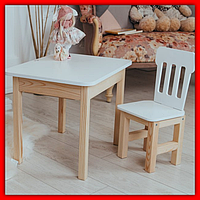 Детский яркий столик стульчик для малыша, деревянный столик с ящичком и стульчиком для занятий игр и развития Вариант 2