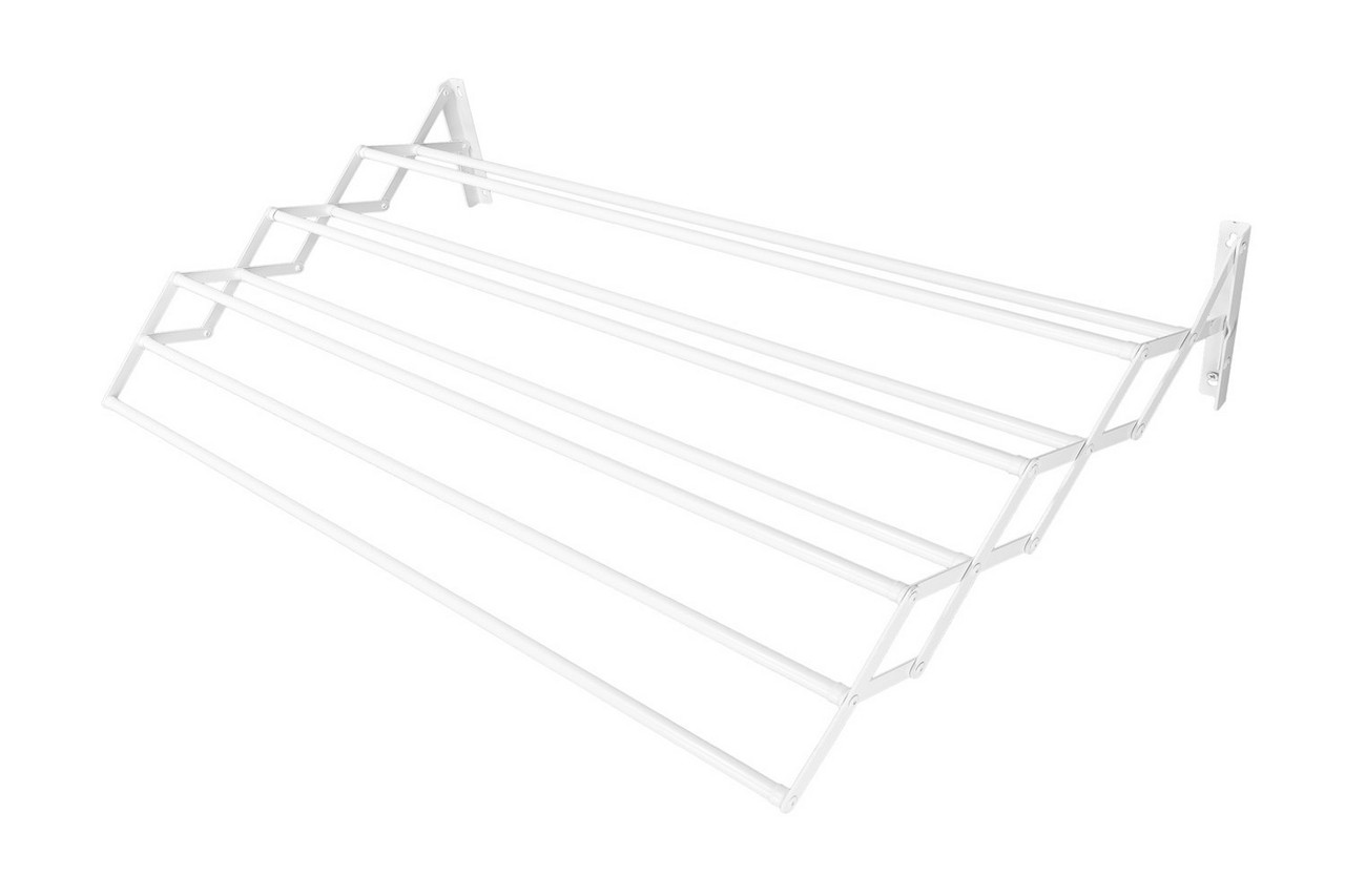 Сушарка для одягу розкладна 750мм 8 перекладин біла Mastertool 92-1778, фото 1