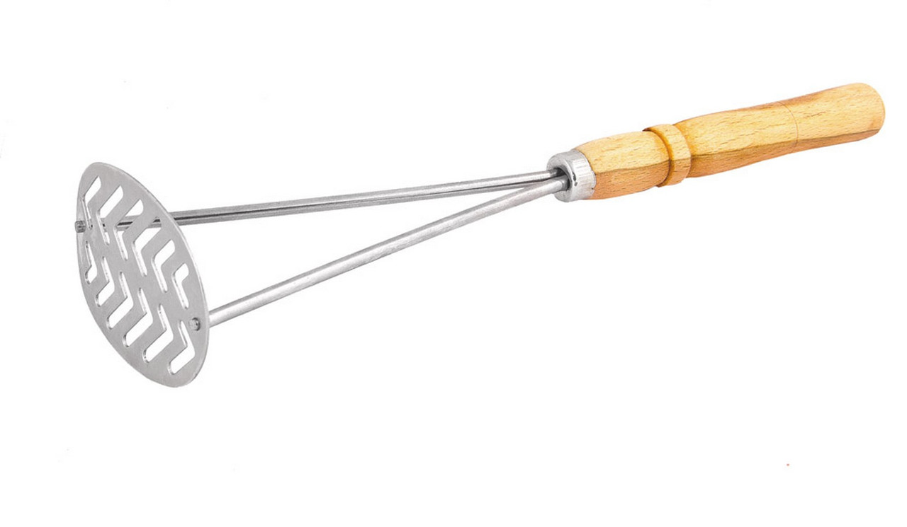 Толкушка овальна ГОСПОДАР з дерев'яною лакованою ручкою 92-0833 |Толкушка овальная ГОСПОДАР с деревянной лакированной ручкой, фото 1