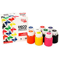 Акрил фарби ROSA Start набір 9кол по 20мл глянець 90747256