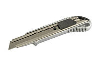 Нож 18мм металлический с направляющей кнопочный фиксатор Mastertool 17-0128