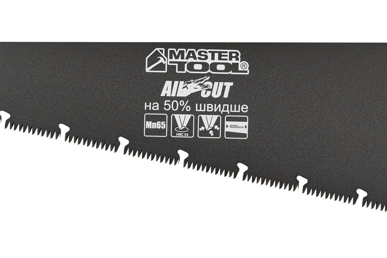 Ножовка столярная black alligator 400мм 9tpi max cut каленый зуб 3-d заточка тефлоновое покрытие Mastertool - фото 2 - id-p1658020840