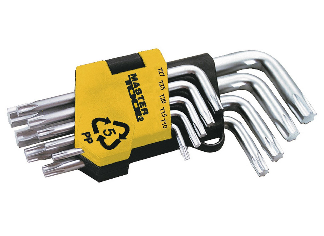 Ключі torx набір 9шт crv короткі (т10-т50 55-133 мм) Mastertool 75-0960