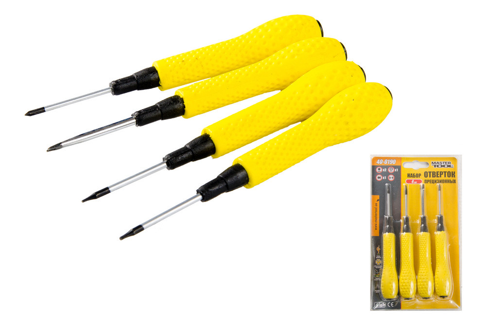 Набір викруток 4шт точні (t5/t6/ph00/spanner) Mastertool 40-0190