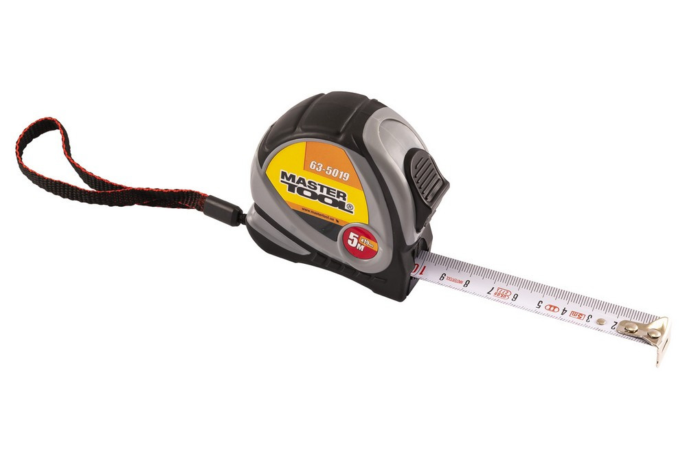 Рулетка 5м 19мм з фіксатором полотна Mastertool 63-5019