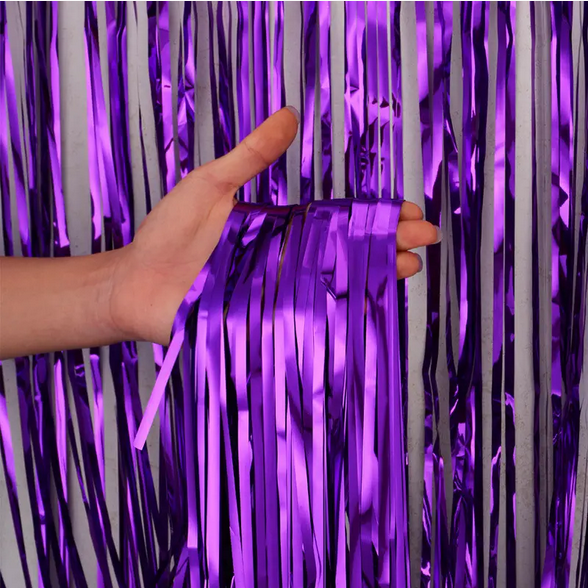 Шторка завіса з фольги для фото зон фіолетова 1х2 метра
