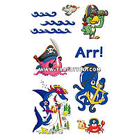 Набір дитячих перебивних татуювань Arr! для піратської вечірки